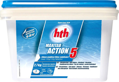 Средство для бассейна дезинфицирующее HTH Maxitab Action 5 5в1 (2.7кг)