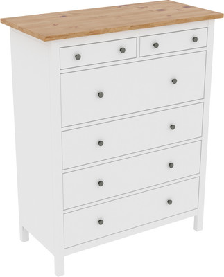 Комод ММЦ Кантри 06 (белый лак/браун)