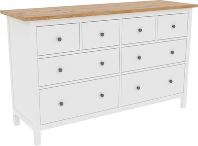 Комод ММЦ Кантри 08 (белый лак/браун)