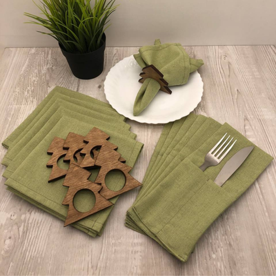 Комплект столового белья ОМурМебель Елка (6шт, зеленый)