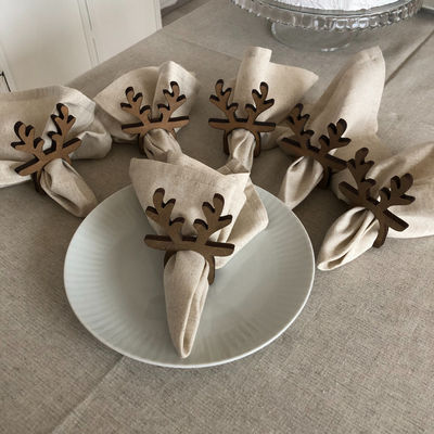 Сервировочная салфетка ОМурМебель с держателем Рога оленя (6шт, серый)