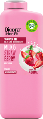 Гель для душа Dicora Urban Fit Питательный Витамиг В, Молоко и Клубника (400мл)