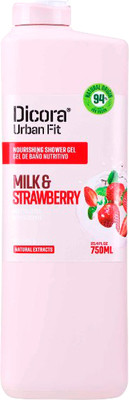 Гель для душа Dicora Urban Fit Питательный Витамин В, Молоко и Клубника (750мл)
