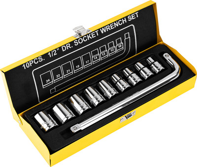 Набор головок слесарных Deli YS EDL2010T (1/2", 10-24мм, 10шт)