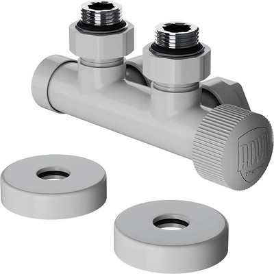 Узел подключения для радиатора Royal Thermo Угловой Термостатический Design Pro 15мм М30x1.5 (белый)