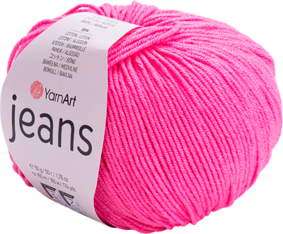 Пряжа для вязания Yarnart Jeans 55% хлопок, 45% полиакрил / 42 (160л, розовый)