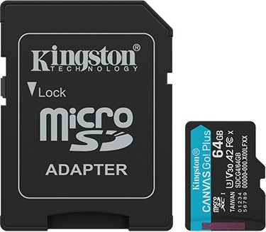 Карта памяти Kingston Canvas Go Plus G4 SDXC UHS-I Class U3 V30 64GB (SDG4/64GB)
