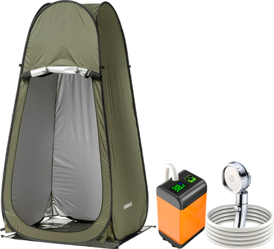Палатка для душа и туалета Sundays ZC-TT055 (зеленый, с походным душем 7800mAh / 6337001036A)