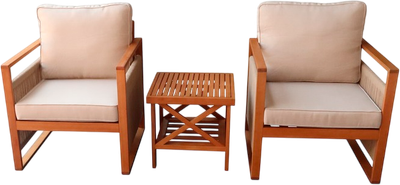 Комплект садовой мебели National Tree Company из эвкалипта / TP2116.0.1 (3 предмета)