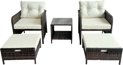 Комплект садовой мебели National Tree Company из ротанга / GM-M79 (5 предметов, коричневый)