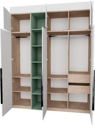 Шкаф Рэйгрупп Рэй S257-В8-2-EBZ В8-2 (дуб элисон/белый премиум/зеленый самшит)