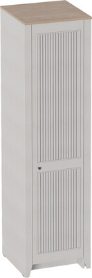 Шкаф-пенал Мебельград Валенсия 1 дверь (персидский жемчуг/дуб натуральный светлый)