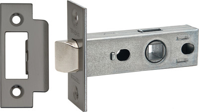 Защелка врезная Trodos 6-45 без фиксации с прямоугольной планкой (металл, черный никель)