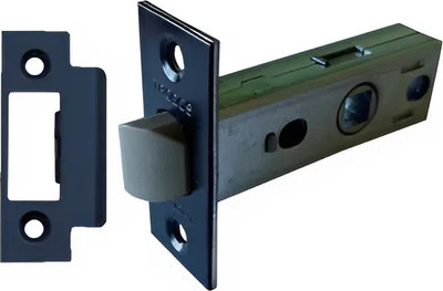 Защелка врезная Trodos 6-45 без фиксации с прямоугольной планкой (пластик, черный)