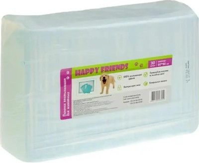 Одноразовая пеленка для животных Happy Friends Classic 60x90