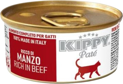 Влажный корм для кошек Kippy Cat Паштет беззерновой для всех пород с говядиной (85г)