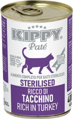 Влажный корм для кошек Kippy Cat Паштет с индейкой для стерилизованных кошек (400г)