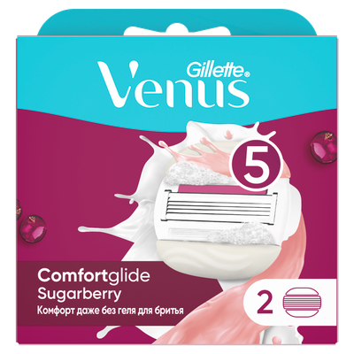 Набор сменных кассет Gillette Venus Comfortglide Sugarberry (2шт)