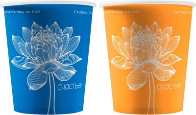 Набор бумажных стаканов Паксервис 250мл Лотос НВ80-280 / 189006 (50шт)