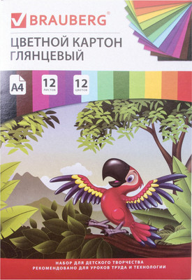 Набор цветного картона Brauberg Мелованный Килиманджаро / 129917