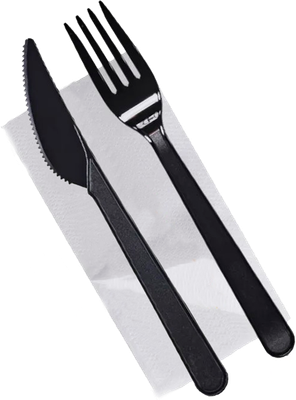 Набор одноразовых столовых приборов Паксервис №4 Премиум / 188779 (25шт, черный)