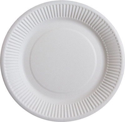 Набор одноразовых тарелок Паксервис Мелованный картон 180мм / 287332 (100шт, белый)