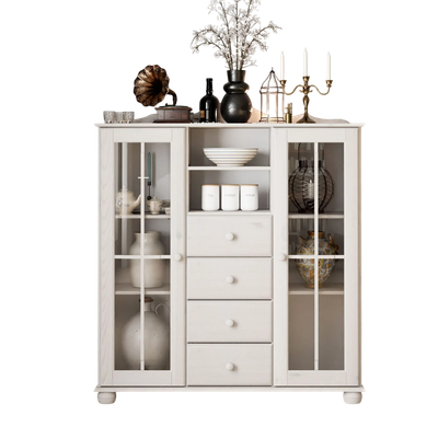 Шкаф Dipriz Бритта 2 дв 4 ящ / Д.70056.2 (сосна/белый воск 1620)