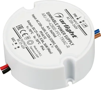 Блок питания для светильника Arlight ARJ-SP-42800-PFC-TRIAC-R 36W 27-42V 800mA / 040968