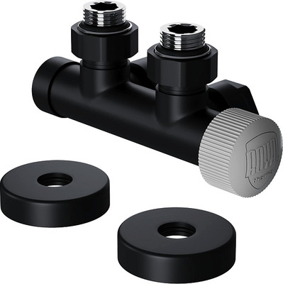 Узел подключения для радиатора Royal Thermo Угловой Design Pro 15мм М30x1.5 (черный)