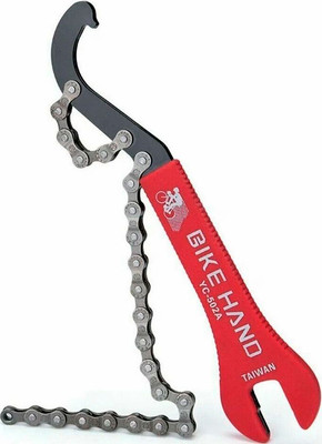 Ключ кассетный для велосипеда Bike Hand YC-502A + ключ 15/16 и захват крюк / 6-210502