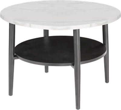 Журнальный столик Signal Ella B 60x45 (эффект белого мрамора/черный)