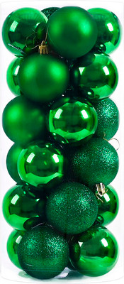 Набор шаров новогодних Winter Fun 6403000360I (24шт, зеленый)