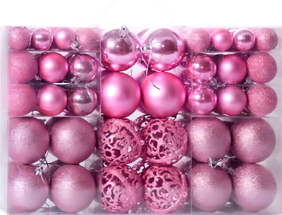 Набор шаров новогодних Winter Fun C0003853B (100шт, розовый)