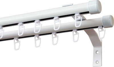 Карниз для штор Divades Евро D 19/19мм 2-рядный составной / 90222401 (белый, 4м)