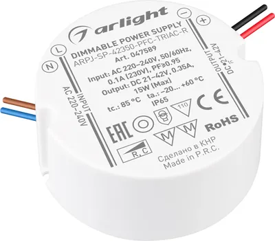 Блок питания для светильника Arlight ARPJ-SP-42350-PFC-TRIAC-R 15W 21-42V 350mA / 047589