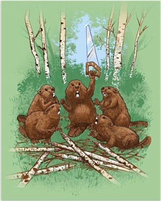 Картина по номерам Молли Бобры 40х50 / HR0743