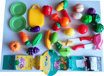 Набор игрушечных продуктов Labalu Для очистки и нарезки фруктов в корзине (английская упаковка)