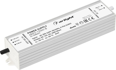 Блок питания для светильника Arlight ARPV-12060-B 12V 5.0A 60W / 020006(1)