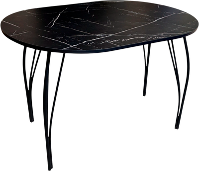 Обеденный стол Arvento Флок 2 овал 110х70 (мрамор неро маркина)