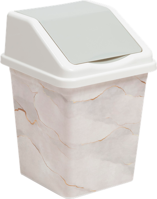 Мусорное ведро Bradex 941056 (10л, белый мрамор)