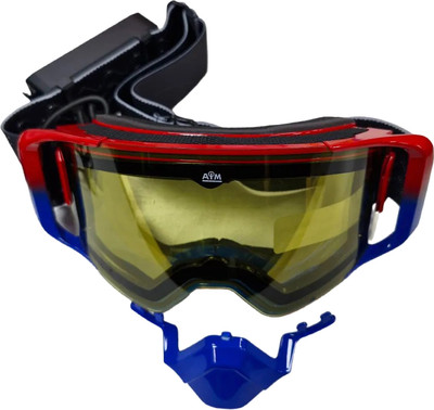 Мотоочки AiM Pro Accu Heated с магнитной линзой и подогревом 31-107 (красный/синий глянец)