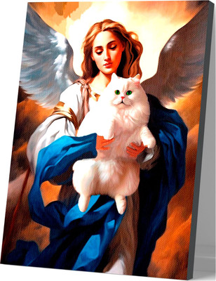 Картина по номерам Школа талантов Ангел с котом / 9898602