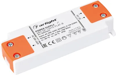 Блок питания для светильника Arlight ARV-SP-12015-FLAT-B 12V 1.25A 15W / 029276(1)