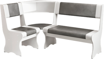 Уголок кухонный мягкий Артём-Мебель Вена СН 122.04 (белый/белый/серый)