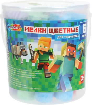 Набор мела канцелярского MultiArt Мир пикселей / MEL12-124004 (12шт)
