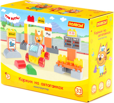Конструктор Полесье Макси. Три кота. Коржик на автогонках / 31284 (33эл)