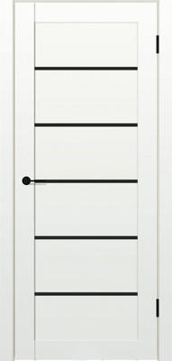 Дверь межкомнатная Contur NX 8 ДО 80x200 (черный лак/белый полипропилен)