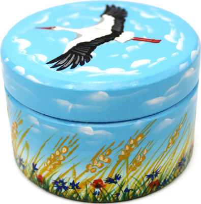 Шкатулка Брестская Фабрика Сувениров С аистом, васильками и колосками / SB037