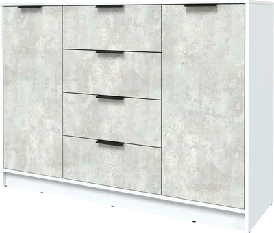 Тумба Interline Концепт КТ-Т140 (бетон лайт/белый платинум)