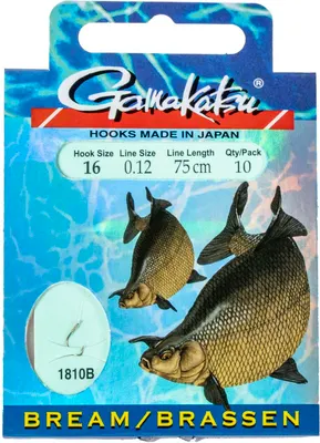 Набор крючков рыболовных Gamakatsu Booklet Br. Feeder 1810b 16-0.12мм 75см / 140114-016-012